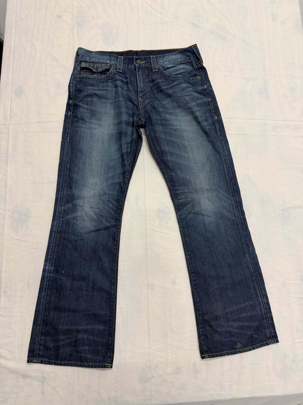 True Religion Men's Dark Wash Bootcut Jeans, Size 36